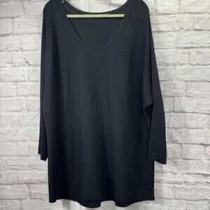 Black Ribbed Knit Oversized Sweater Size 2X